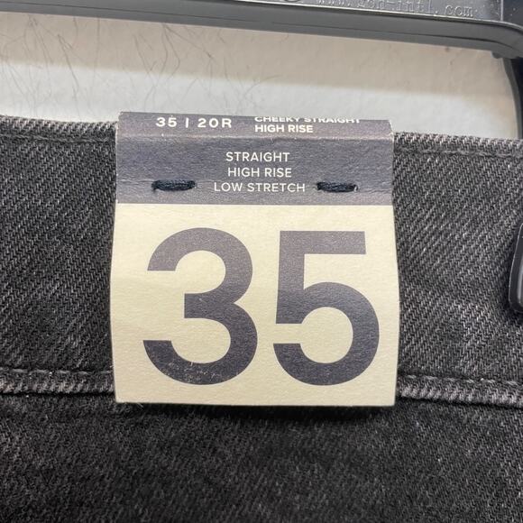 Gap Women's Cheeky Straight High Rise Distressed Black Jeans Size 35 - Picture 3 of 5